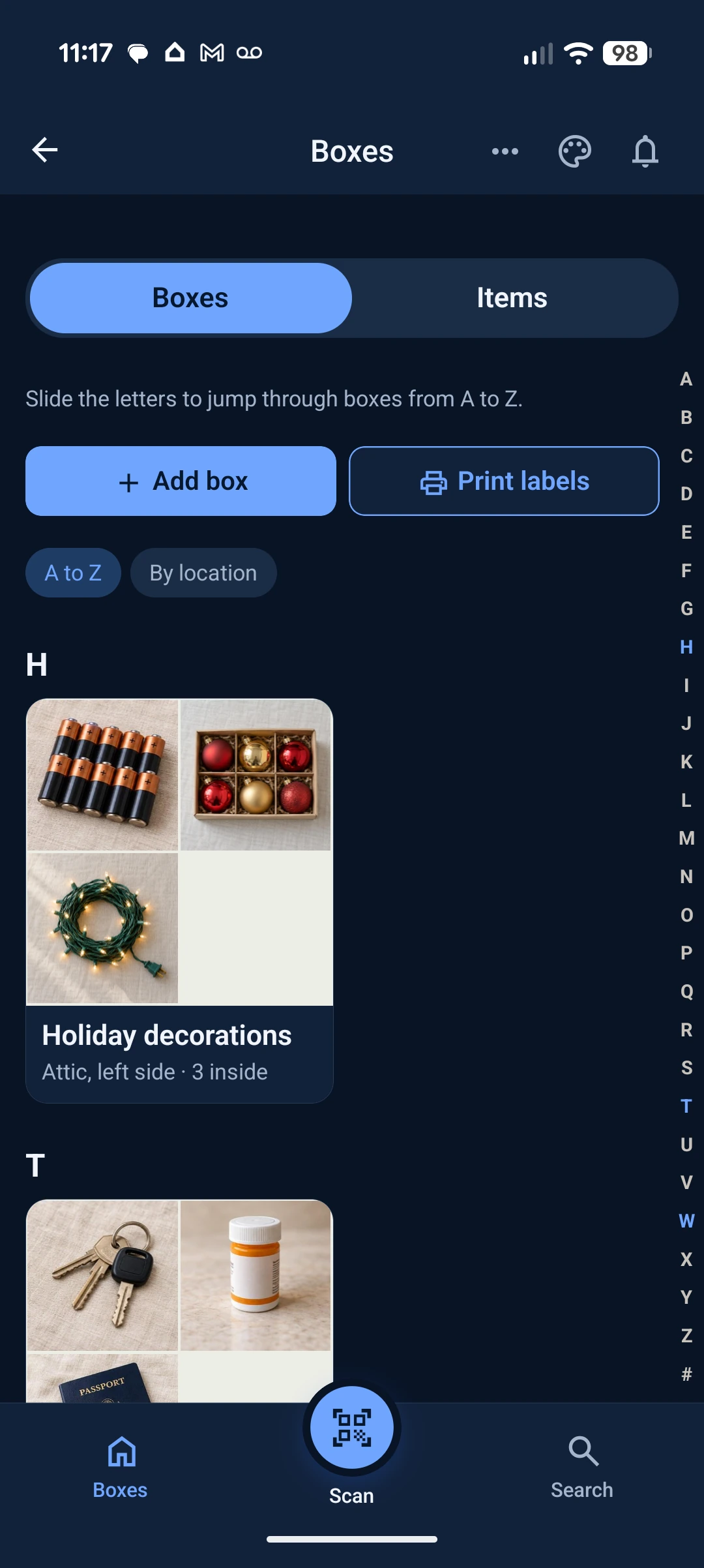 Boxes, A to Z