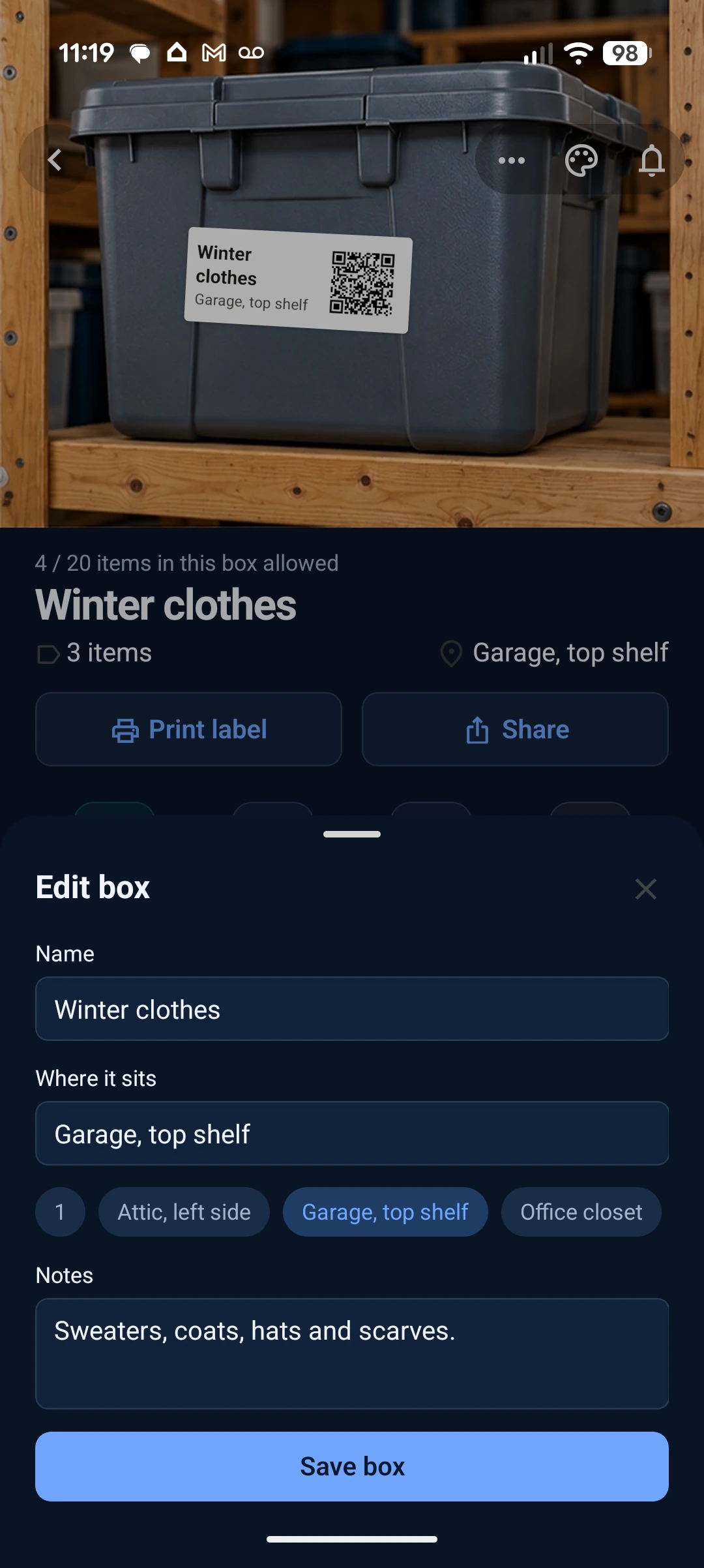 Edit a box