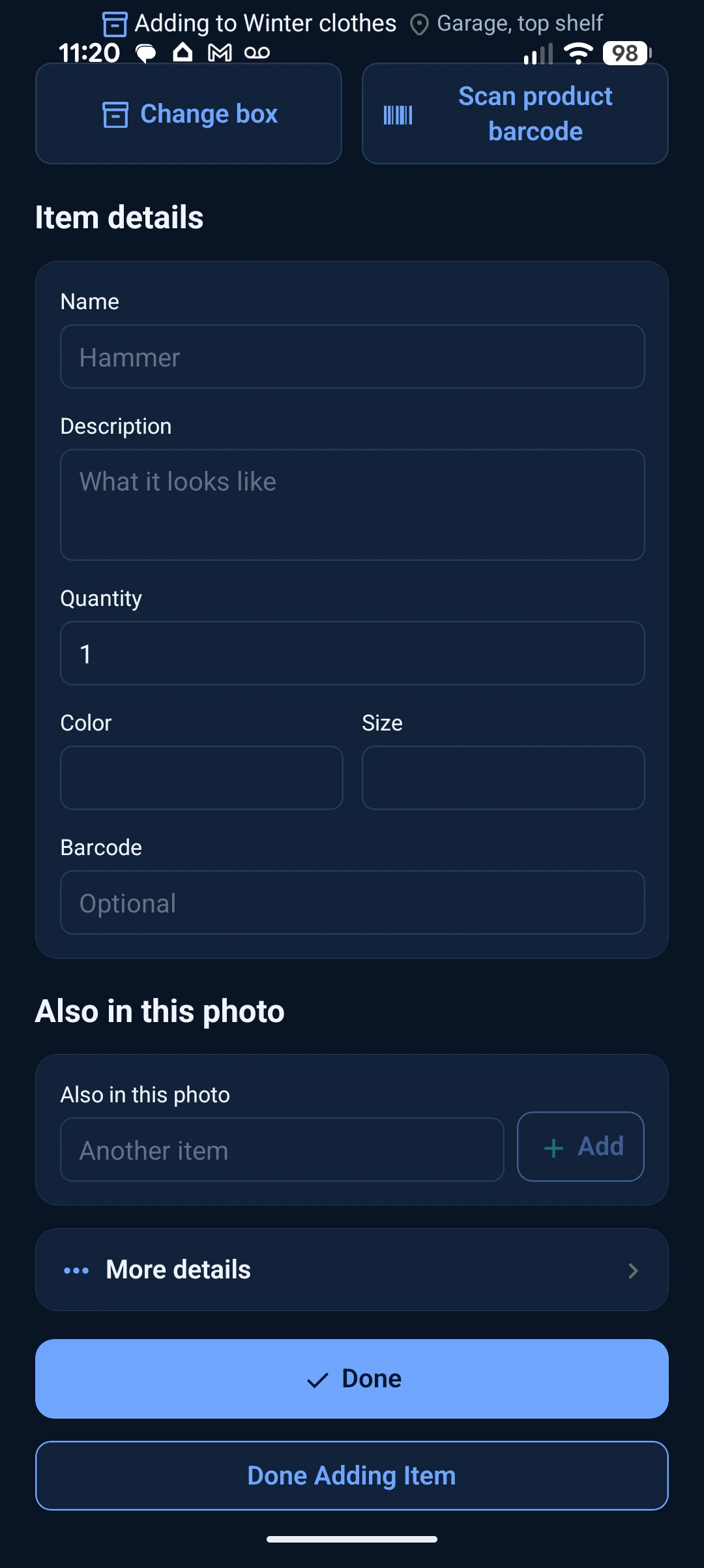 Name and description