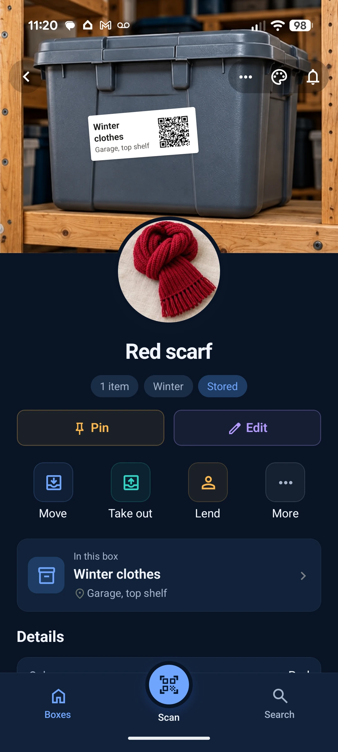 An item