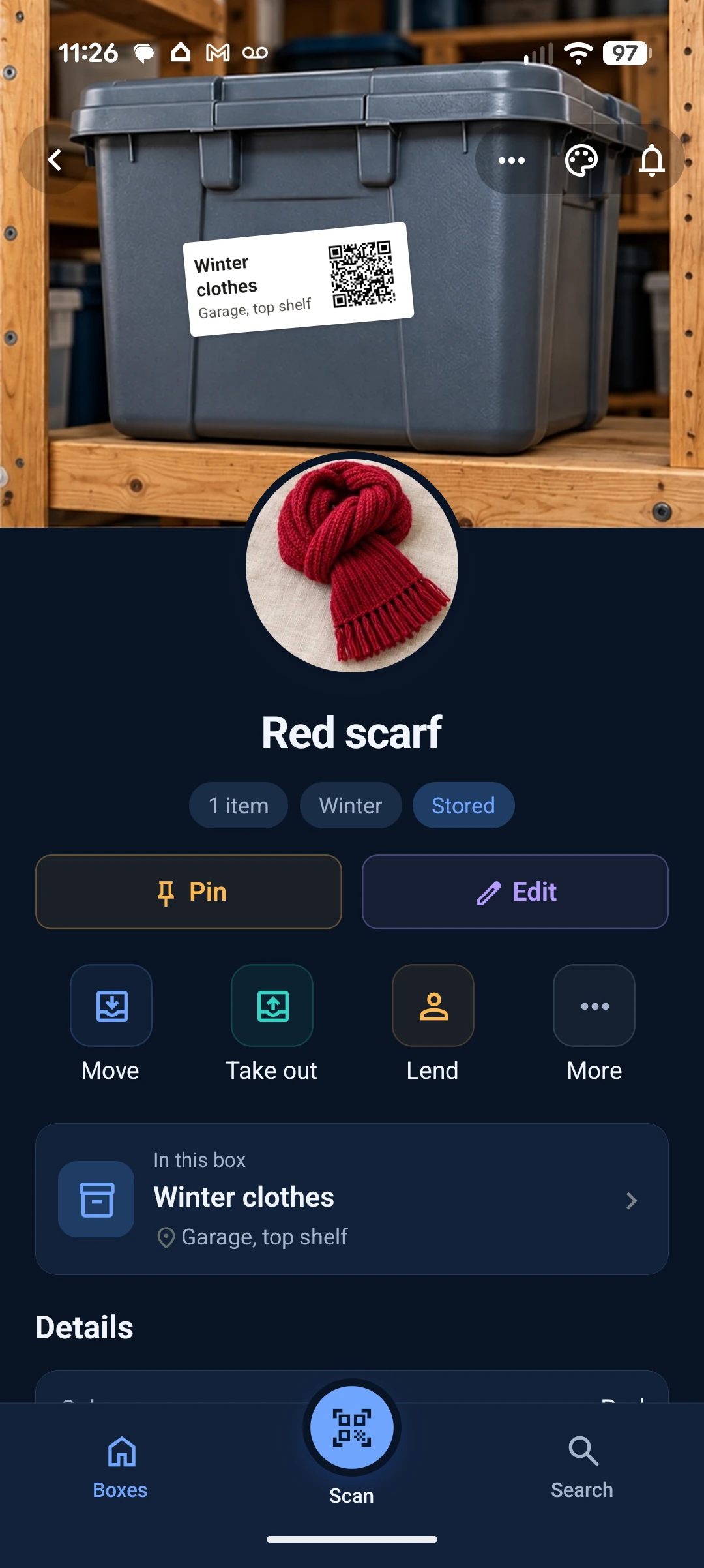 Pin on the item